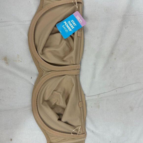 Sweet Nothings Strapless Bandeau Bra 38DD Stay There Power Band Nylon Elastane - Picture 10 of 12